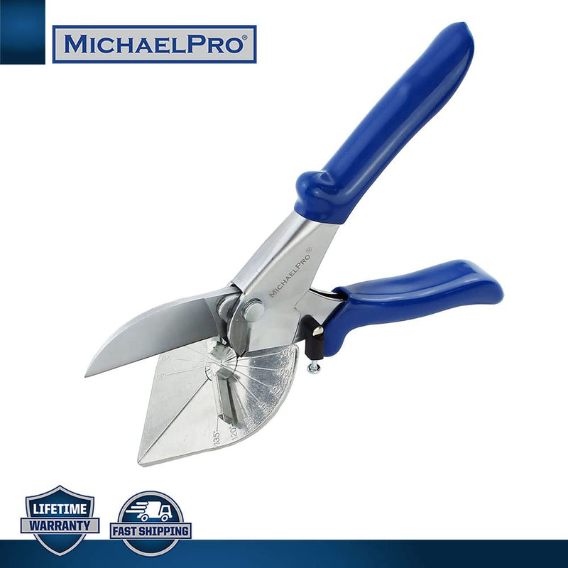  [AUSTRALIA] - MichaelPro MP010021 Premium Multi Angle Miter Shear Cutter 45 Degree To 135 Degree Cutting Angle, Use on Wood, Vinyl, Trim, Base, Shoe Molding, Trunking/Wire Troughs, Plastics/Rubber, Soft-Cut Corners