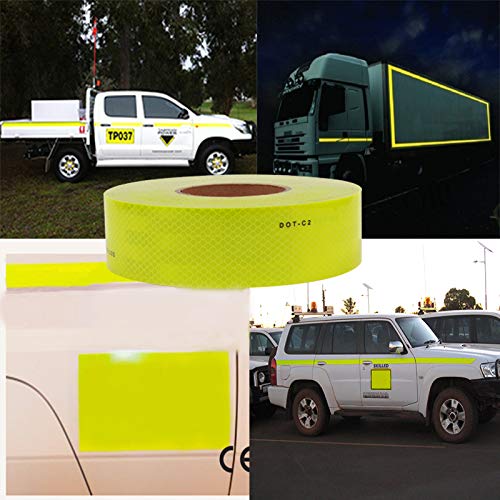  [AUSTRALIA] - DOT Conspicuity Tape 2"x 30' Dot Class 2 Reflective Tape Roll Self Adhesive Sticker for Cars, Trucks, Trailers, RV's, Campers, Boats, Mailboxes Fluorescent Yellow (2" x 30') 2" x 30'