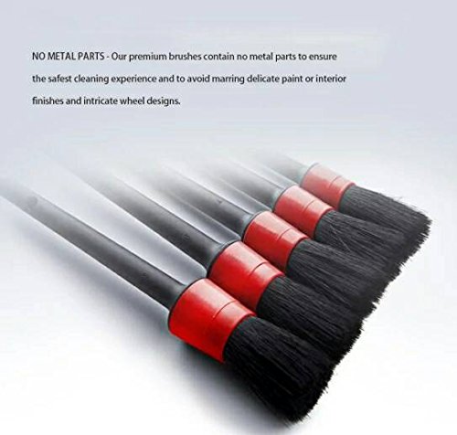  [AUSTRALIA] - COCODE Detail Brush (Set of 5), Auto Detailing Brush Set Perfect for Car Motorcycle Automotive Cleaning Wheels, Dashboard, Interior, Exterior, Leather, Air Vents, Emblems