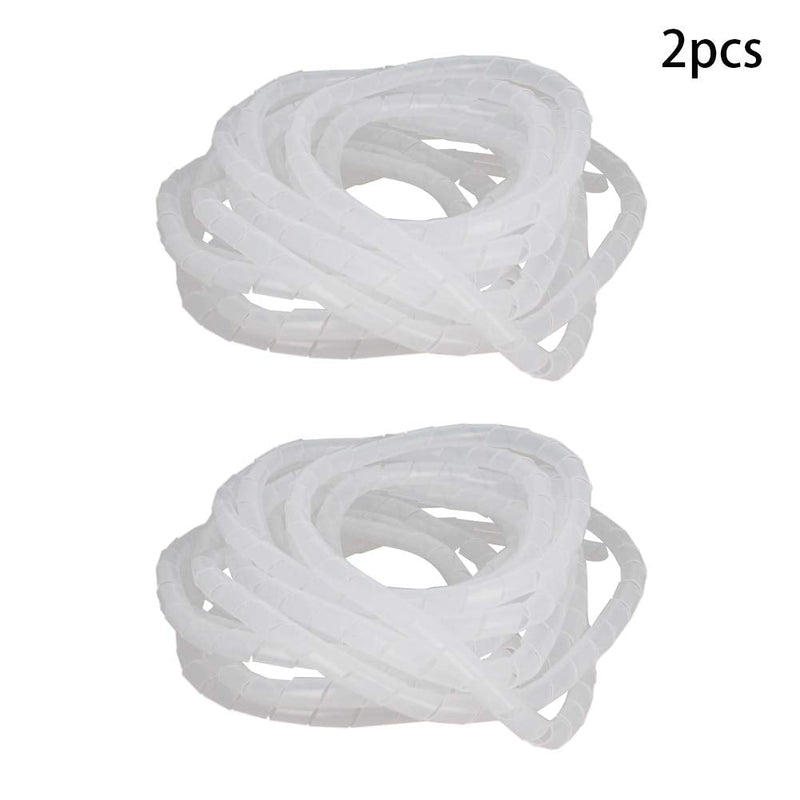 [AUSTRALIA] - Othmro 2Pcs Spiral Cable Wrap Spiral Wire Wrap Cord for Computer Electrical Wire Organizer Sleeve(Dia 12MM-Length 5.5M White)