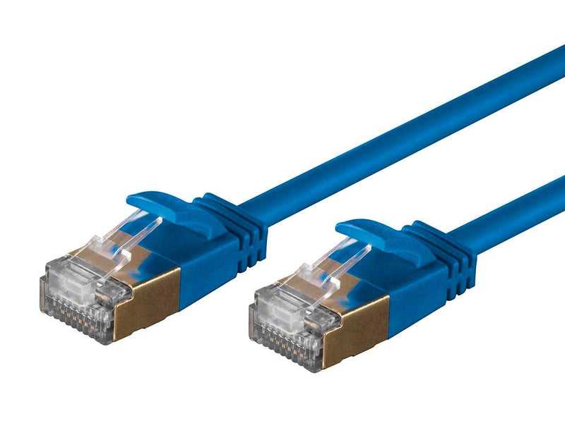  [AUSTRALIA] - Monoprice SlimRun Cat6A Ethernet Patch Cable - Network Internet Cord - RJ45, Stranded, STP, Pure Bare Copper Wire, 36AWG, 10ft, Blue