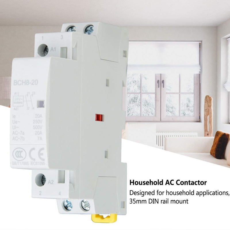  [AUSTRALIA] - AC Contactor Household 2P 2 Pin Household AC Contactor 20A 2NO Din Rail 220V 230V 220V/230V