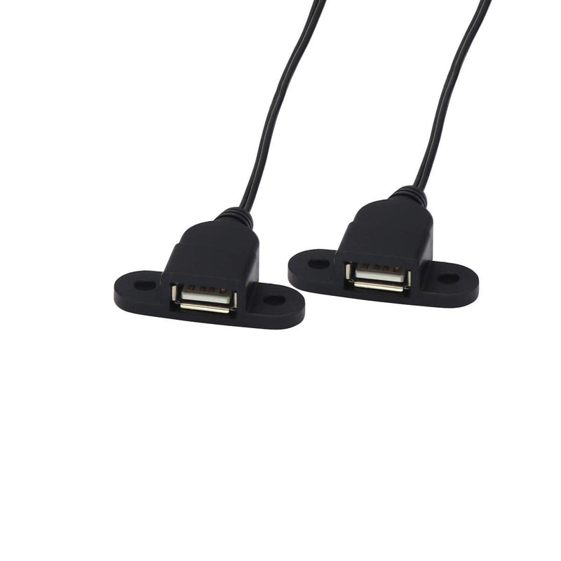  [AUSTRALIA] - USB 2.0 Male to Dual Female Charging Extension Cable, Furniture nightstand USB Charging Port, Panel Mount Cable with Screw Hole 5ft (1pc 1.5m Cables and adapters) 1.5mCables and adapters