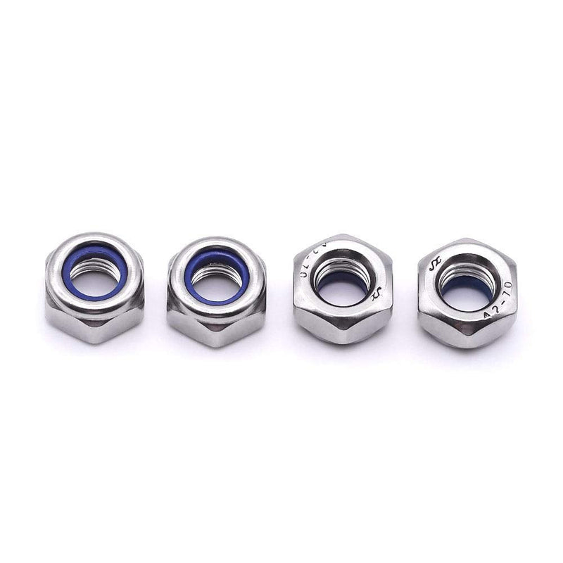  [AUSTRALIA] - M8 x 1.25mm Nylon Insert Hex Lock Nuts 304 Stainless Steel 18-8 Locknut, Bright Finish, Pack of 20 M8 x 1.25mm (20 PCS)