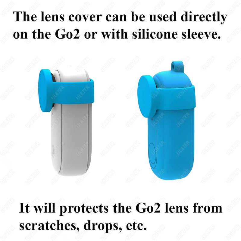  [AUSTRALIA] - Rubber Sleeve Case for Insta360 Go 2 + Lens Cap Cover + Wrist Lanyard ,ULBTER Silicone Protective Case for Insta 360 Go 2 Action Camera Accessory-Blue Blue