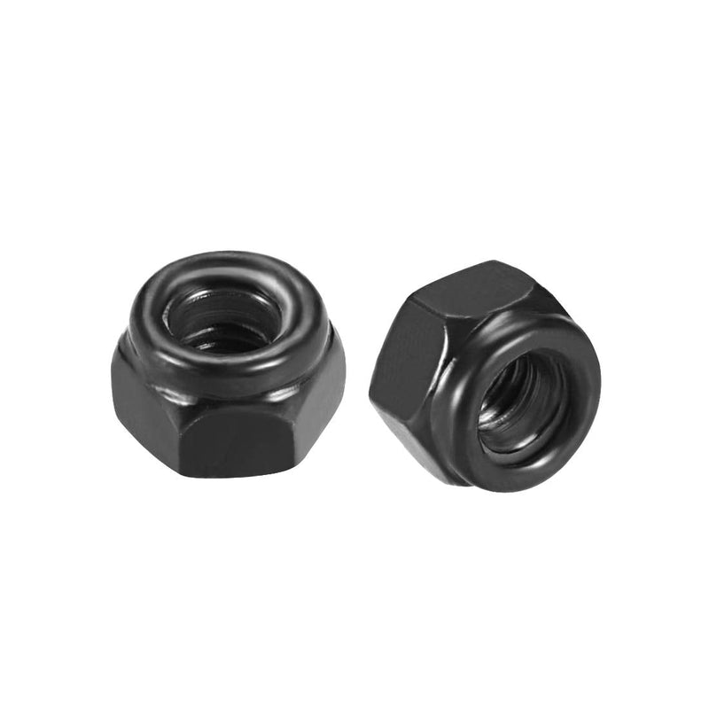  [AUSTRALIA] - uxcell Hex Lock Nuts - M3 x 0.5mm Carbon Steel Nylon Insert Self-Locking Nuts for Fasteners, 50Pcs Black