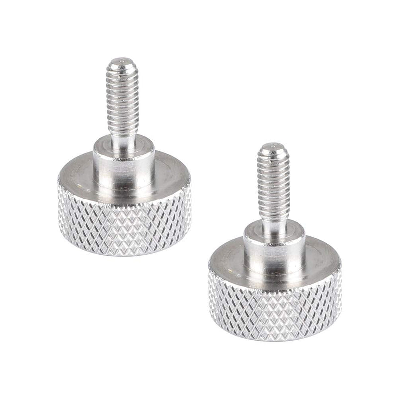  [AUSTRALIA] - CAMVATE M4 Thumb Screw Button Head Cap Screw Brass Nickel (2 Pieces) - 1988