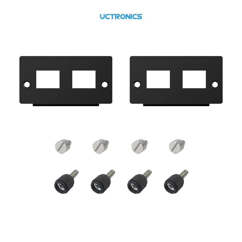  [AUSTRALIA] - UCTRONICS I/O Panel with 2 Slots for Keystone Jacks, Compatible with Complete Raspberry Pi Ultimate Rack Mount, 2 Pack