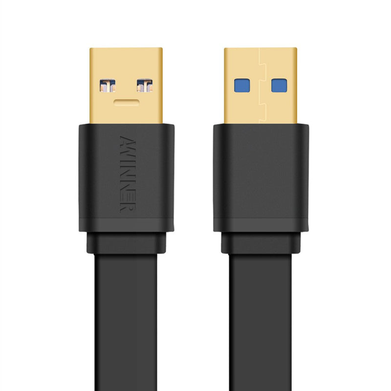 Awinner USB 3.0 Type A Male to Type A Male Flat Cable (1M) - LeoForward Australia