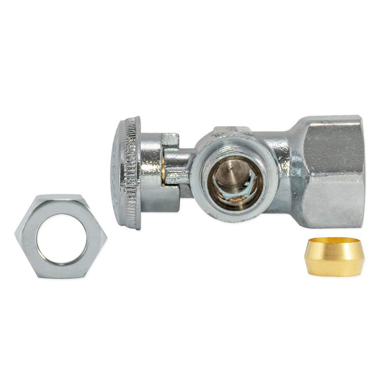  [AUSTRALIA] - Eastman 10733LF Quarter-Turn Angle Stop Valve, 1/2 inch FIP x 3/8 inch OD Comp, Chrome