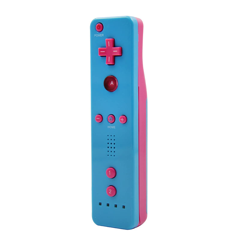 Wii Remote Controller,Wireless Remote Gamepad Controller for Nintend Wii and Wii U,with Silicone Case and Wrist Strap(No Motion Plus),Blue with Pink Back blue pink - LeoForward Australia