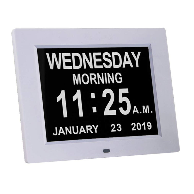 TMC [Newest Version 8 Inch Digital Calendar Day Clock - Extra Large Non-Abbreviated Day&Month Impaired Vision Memory Loss Clock with 12 Alarm Options for Seniors, Elderly, Dementia, Alzheimer - LeoForward Australia