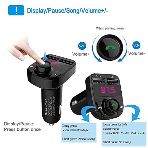  [AUSTRALIA] - Dual USB Car Charger Handsfree Bluetooth Car Kit Car FM Transmitter Wireless FM Modulator Transmitter