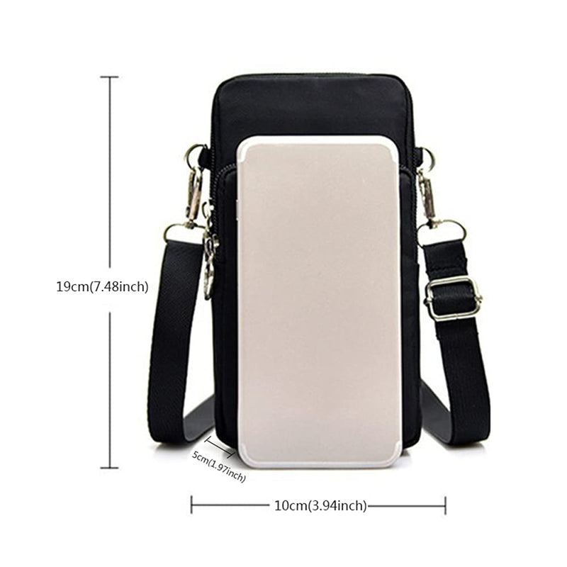  [AUSTRALIA] - Women Crossbody Cell Phone Purse Case Armband Bag for iPhone 12, 13 Mini, 13 Pro Max, BLU G90 Pro, G9 Pro, G91 Pro Black