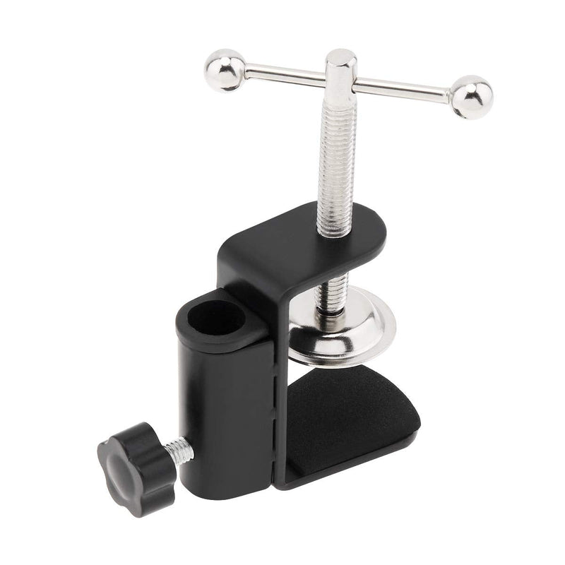  [AUSTRALIA] - RTNLIT Universal C Shape Table Mount Clamp for Microphone Suspension Boom Scissor Arm Stand Holder with Adjustable Positioning Screw, Fits up to 1.77"/4.5cm Desktop Thickness-Black Black