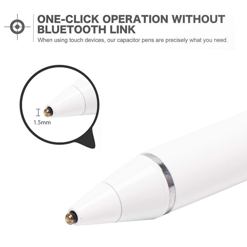MENKARWHY Active Stylus Pen for Touch Screens, Digital Pencil Pen Fine Point Stylish Pencil Compatible with iPhone iPad Pro Air Mini Android and Other Tablets (White) E8910BJ White - LeoForward Australia
