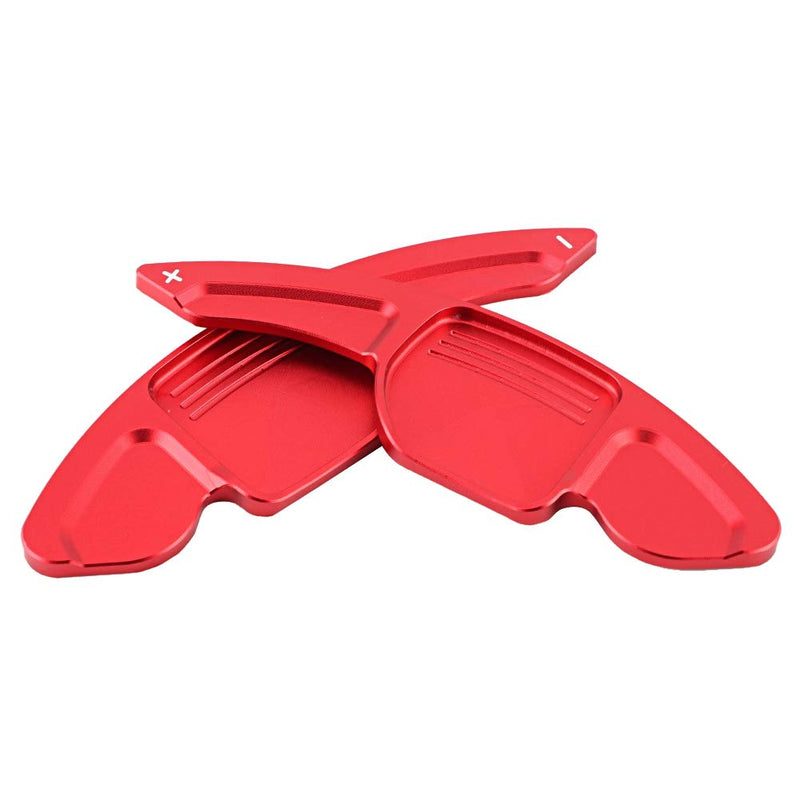  [AUSTRALIA] - Duokon 2pcs Aluminum Alloy Car Steering Wheel Shift Paddle Blade Shifter Extension for A3 A4L A5 A6 A7 A8 Bright Red Color Accessories