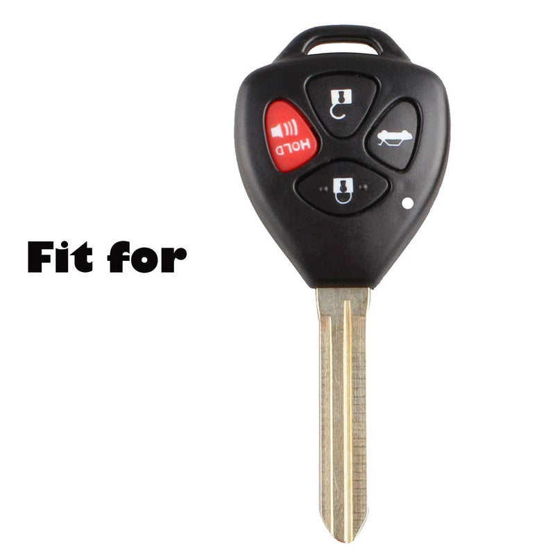  [AUSTRALIA] - XUHANG Sillicone key fob Skin key Cover Keyless Entry Remote Case Protector Shell for TOYOTA Camry Avalon Matrix Corolla Land Cruiser 4 button smart remote key red