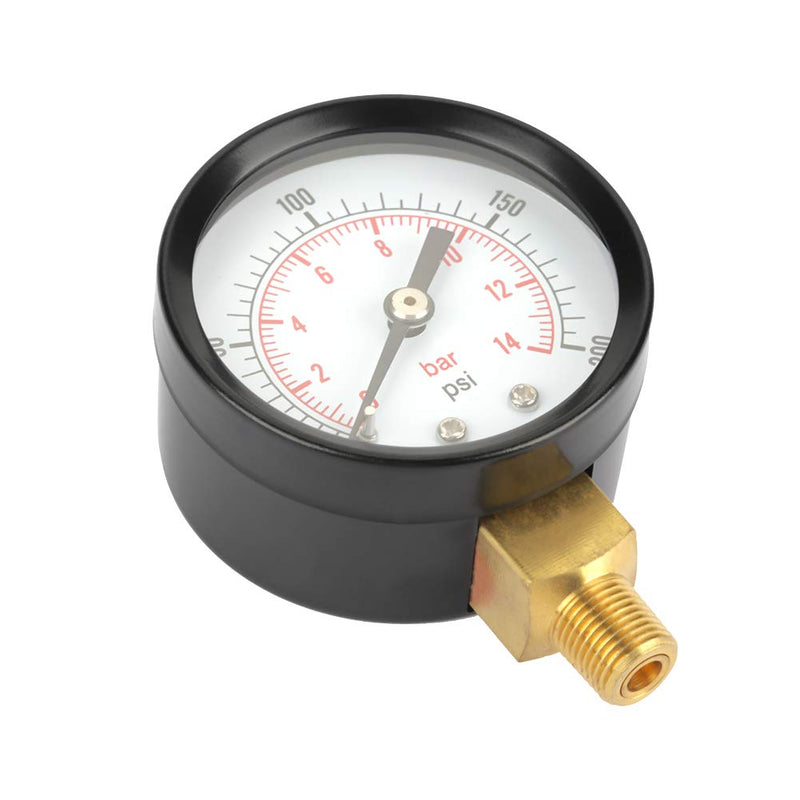  [AUSTRALIA] - LiebeWH Pressure Gauge Pressure Gauge, 0-200psi/0-14bar Base Entry Pressure Gauge NPT 1/8" for Water Air Oil