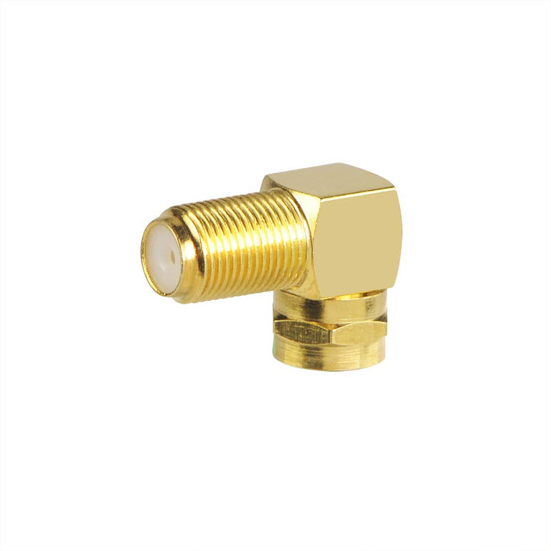 VCE 5-Pack 90 Degree Coaxial Connector, Right Angle F-Type RG6 Male to Female Adapter Gold Plated - LeoForward Australia
