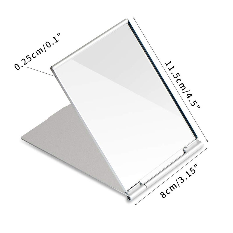 G2PLUS Portable Folding Vanity Mirror Single Side Travel Shower Shaving Mirror, 4.5'' x 3.15'' x 0.1'' (Silver White) - LeoForward Australia