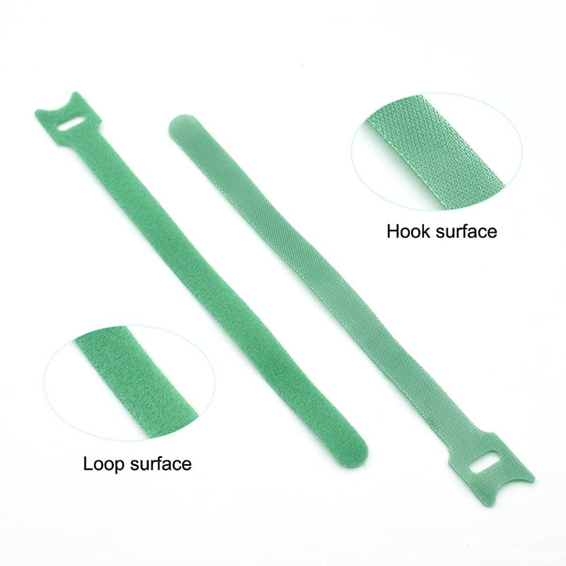  [AUSTRALIA] - Garden Hook＆Loop Plant Cable Ties, Adjustable Garden Nylon Ties for Supporting Plant and Vines, Multi-functional Garden Ties(50 Pcs, 8 Inch, Green) 50