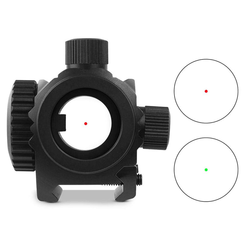  [AUSTRALIA] - Aimsniper 1x22 Micro Rifle Scope Brightness Button Control Red Green Dot Sight Hunting Accessories Fits 20mm Weaver Rail Mount Waterproof and Shockproof…
