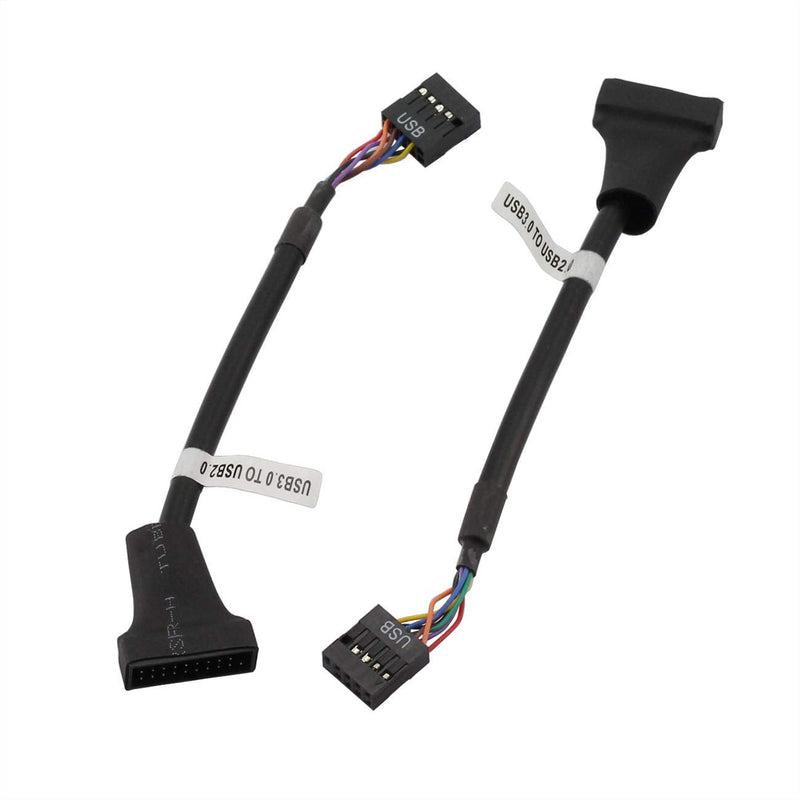  [AUSTRALIA] - ZRM&E 2-Pack USB 3.0 to USB 2.0 Adapter Cable Computer Cable Connectors Motherboard Cable 20Pin Male to 9Pin Female