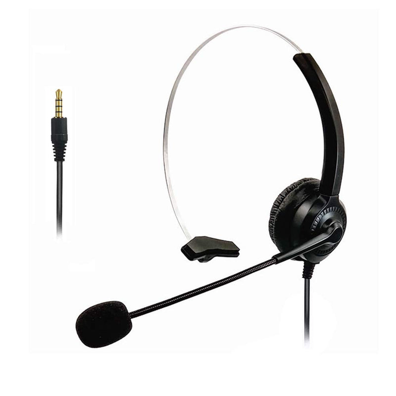  [AUSTRALIA] - 3.5mm Cell Phone Headset for Computer Laptop PC Tablet, Computer Headphones with Microphone for iPhone Android Skype Webinar Business Office Call Center, Clearer Chat, Extra Comfort Black