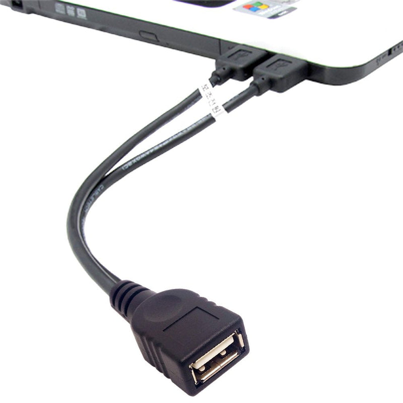  [AUSTRALIA] - CY USB 2.0 Female A to Dual A Male Extra Power Data Y Cable for 2.5" Hard Disk Black