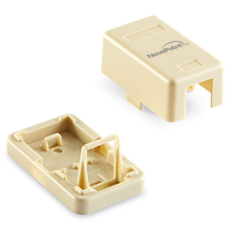  [AUSTRALIA] - NavePoint Keystone Jack Surface-Mount Box 1-Port Ivory, 10-Pack
