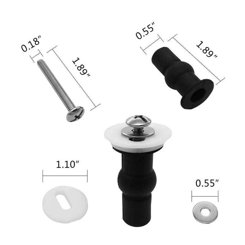  [AUSTRALIA] - Toilet Lid Screws 4 Pack Toilet Seat Plastic Screws Universal Rubber Expansion Seat Cover Screws 4.6mm Thin Screw with Washer
