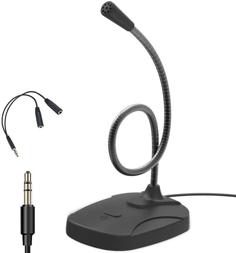  [AUSTRALIA] - Borul Microphone for Computer Plug and Play Gaming Mic Desktop Ideal Gaming, Meetings, Live Streaming (3.5mm with Built-in Sound Card) (F3) 3.5mm Mic with Built-in Sound Card