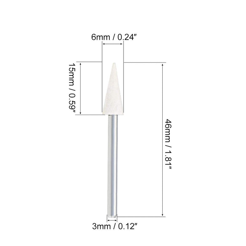  [AUSTRALIA] - uxcell 6mm Wool Felt Mounted Points Conical Polishing Bits Burrs Buffing Wheels with 1/8" Shank 12 Pcs