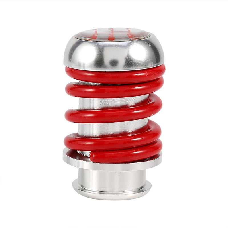  [AUSTRALIA] - Acouto 5 Speed Shift Knob, Universal Aluminum Spring Gear Shift Knob Manual Shifter Stick Knob Head (Red) Red