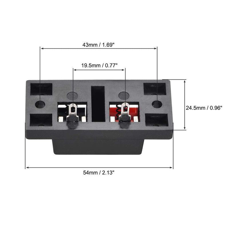  [AUSTRALIA] - uxcell 2 Way Spring Speaker Terminal Clip Push Release Connector Cable Terminals Strip Block 19.5mm Pin Distance 5Pcs