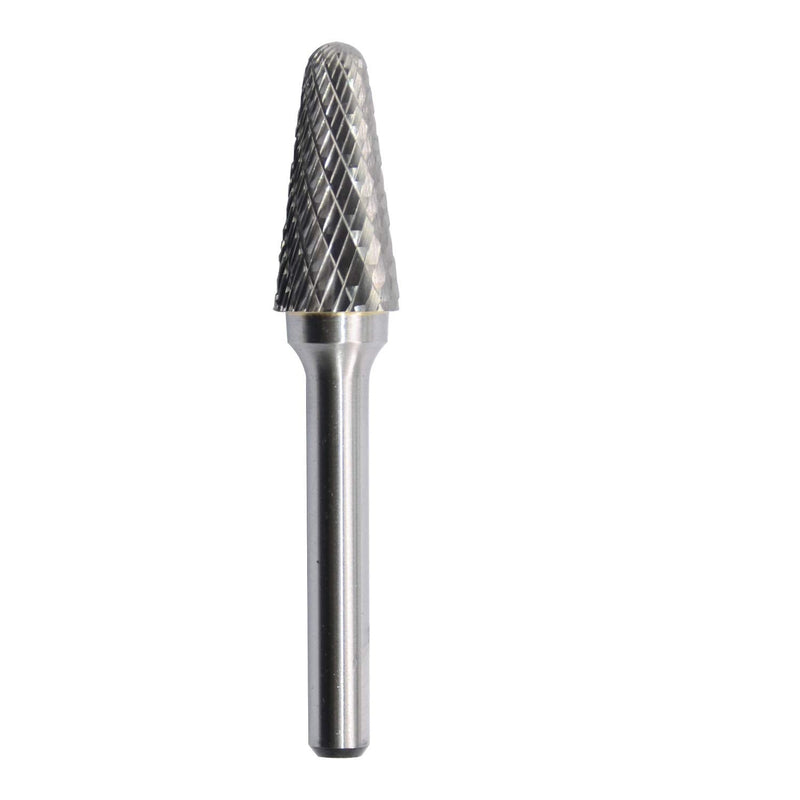  [AUSTRALIA] - SL-4 Tungsten Carbide Burr Rotary File Taper Shape with Radius End Double Cut with 1/4"Shank for Die Grinder Drill Bit