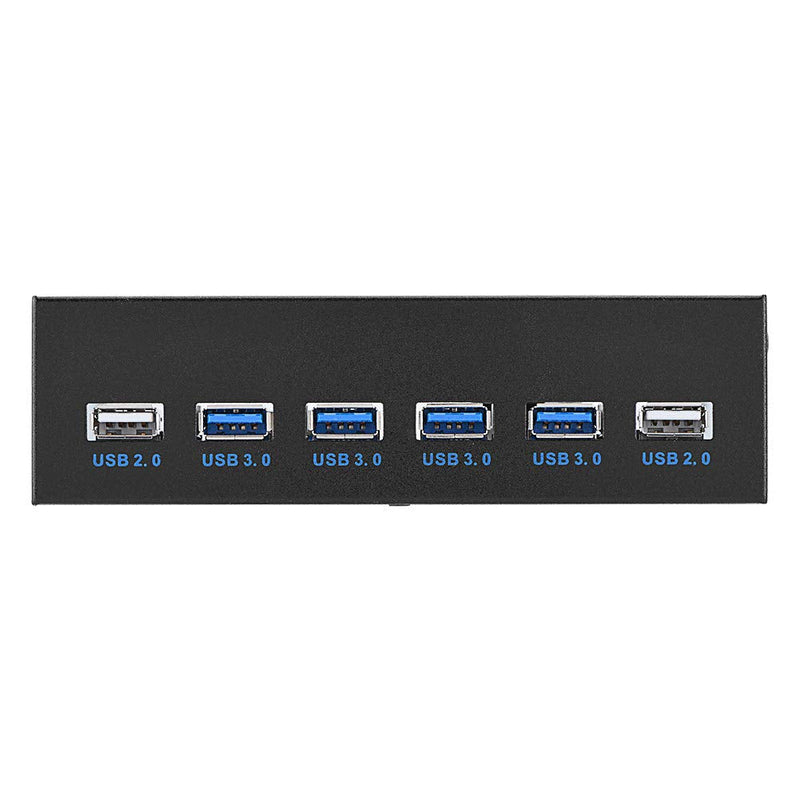  [AUSTRALIA] - ASHATA USB Front Panel,19 pin to 6 Interface (4 * USB3.0 + 2 * USB2.0) Metal Front Panel USB Hub,High Speed USB 3.0 Front Panel USB 3.0 Hub,Plug and Play