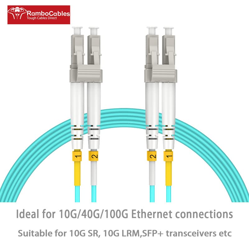  [AUSTRALIA] - RamboCables 2m(6ft) OM3 LC LC Fiber Patch Cables MMF Multimode, Options 0.2m~122m, LC to LC Fiber Optic Patch Cords Duplex, 50/125μm 10G LSZH 6.56ft/2m LC-LC