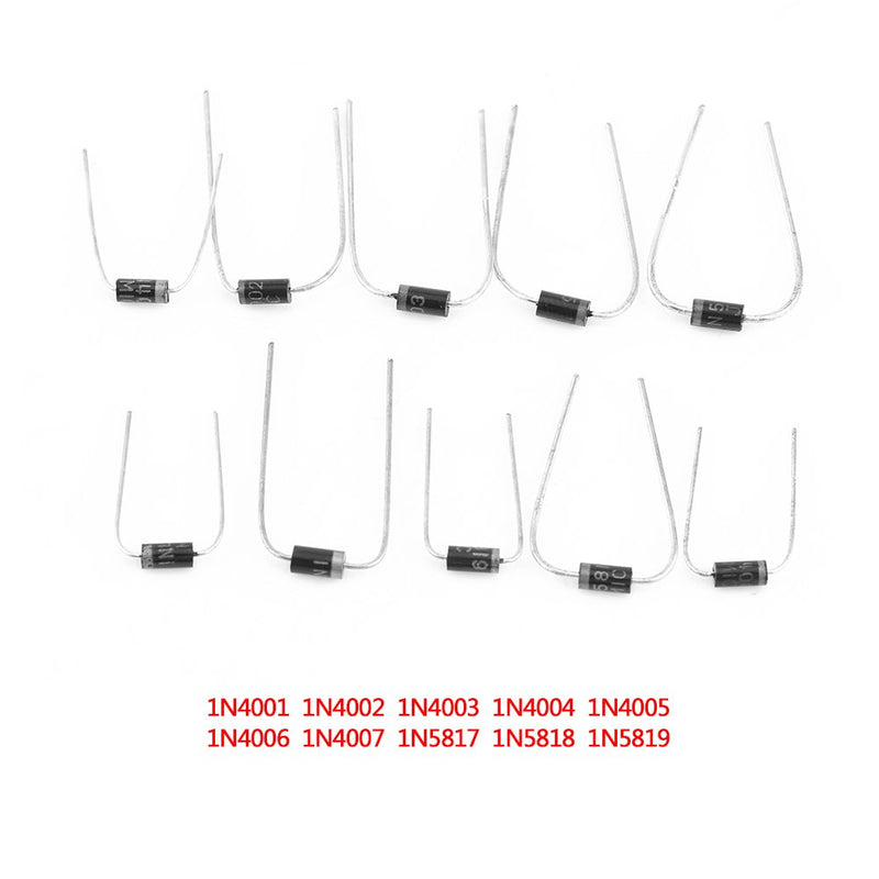 200pcs 10Values Rectifier Diode Assorted Kit with Clear Box 1N4001~1N4007, 1N5817~1N5819 - LeoForward Australia