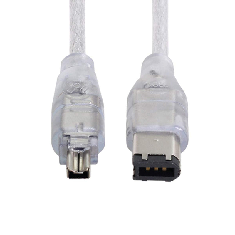  [AUSTRALIA] - Xiwai 1394 6Pin to Firewire 400 IEEE 1394 4 Pin Male iLink Adapter Cord Cable for Camera Camcorder Transparent