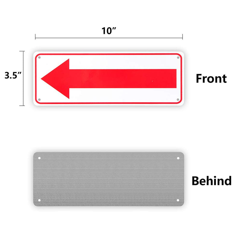  [AUSTRALIA] - 4-Pack Arrow Sign,for Indoor or Outdoor Use，10"x 3.5" .04" Aluminum Reflective Sign Rust Free Aluminum-UV Protected and Weatherproof