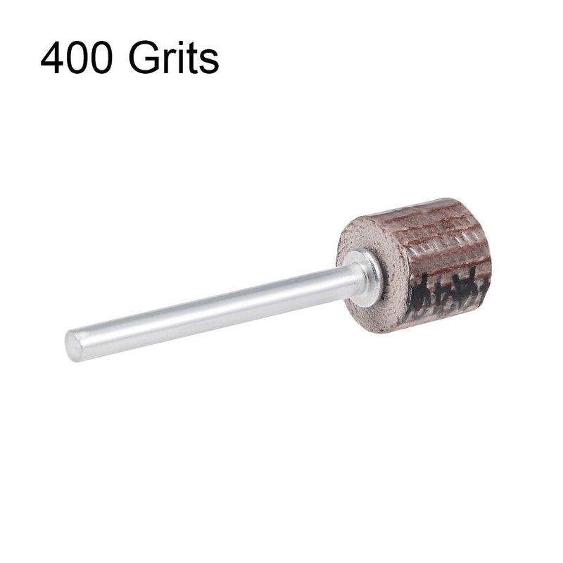  [AUSTRALIA] - uxcell 8 Pcs 10x10mm Flap Wheel 400 Grits Abrasive Grinding Head with 1/8 inches Shank for Rotary Tool