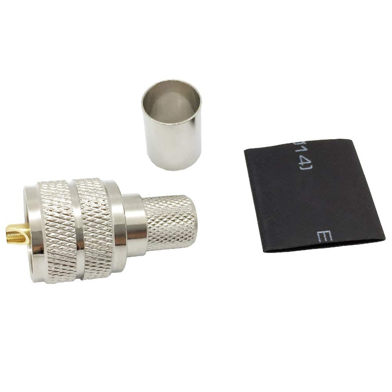  [AUSTRALIA] - Riotaxy Pack of 5 UHF PL-259 PL259 Male-Plug Crimp Coax Connector Adapter RF Connector for LMR400 RG8 9913 Coax Cable Compatiable with Ham Radio