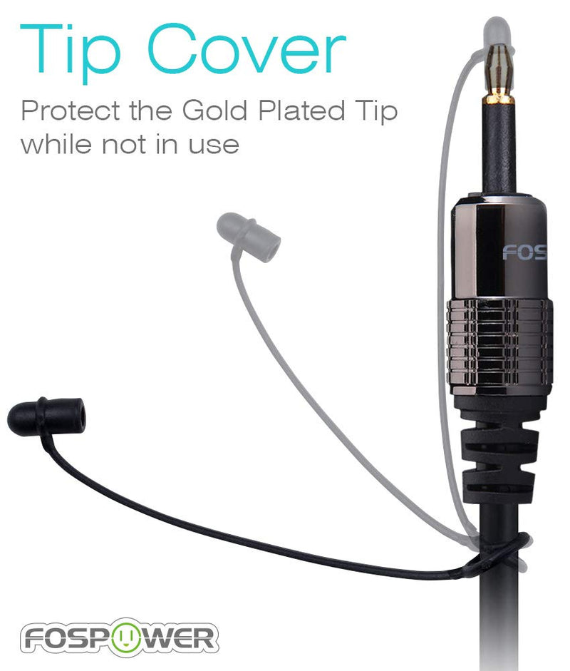  [AUSTRALIA] - FosPower (10 Feet 24K Gold Plated Toslink to Mini Toslink Digital Optical S/PDIF Audio Cable with Metal Connectors & Strain-Relief PVC Jacket 10 Feet
