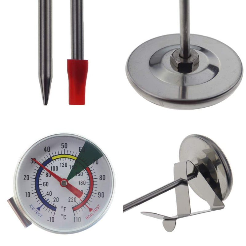  [AUSTRALIA] - Frothy Milk Thermometer With 175 mm Stainless Steel Probe and Clip Barista Coffee