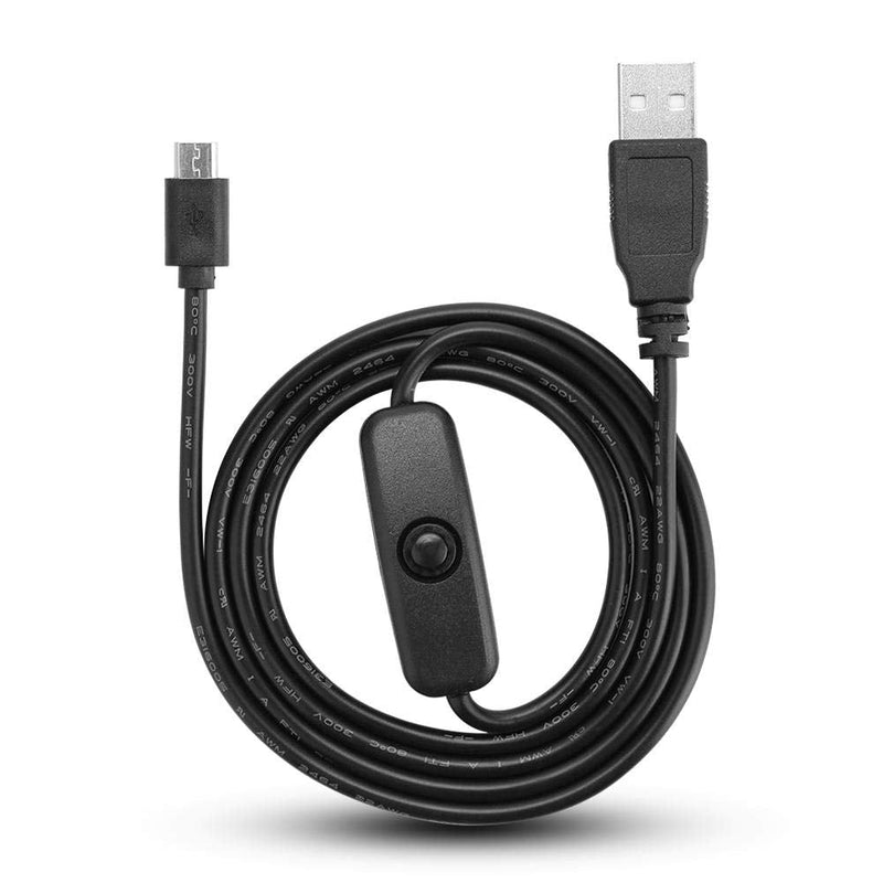  [AUSTRALIA] - Power Cable for Raspberry Pi Micro USB Power Charging Cable with ON/Off Switch for Raspberry Pi 3/2 / B/B+ / A.