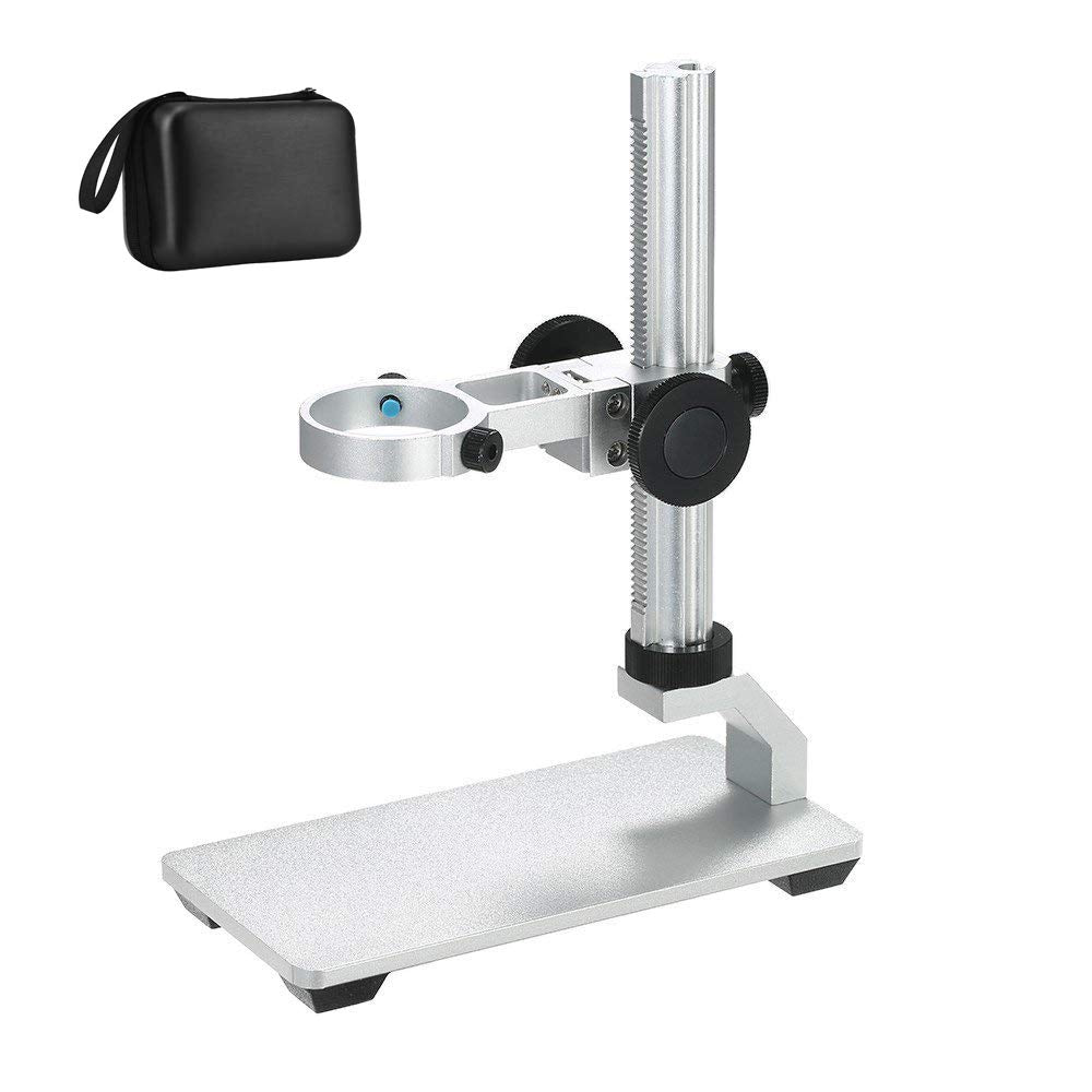  [AUSTRALIA] - Aluminum Alloy Stand Holder for USB/Wi-Fi Digital Microscope, Bysameyee Universal Diameter Metal Mount with Microscope Carrying Case (No Light) No Light