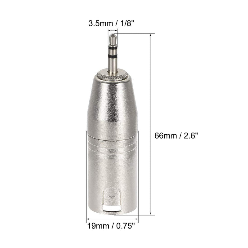  [AUSTRALIA] - uxcell XLR Male to 1/8 inches Male TRS Adapter,Gender Changer - XLR-M to 3.5mm Coupler Adapters,Microphones Plug in Audio Connector,Mic Male Plug,2pcs