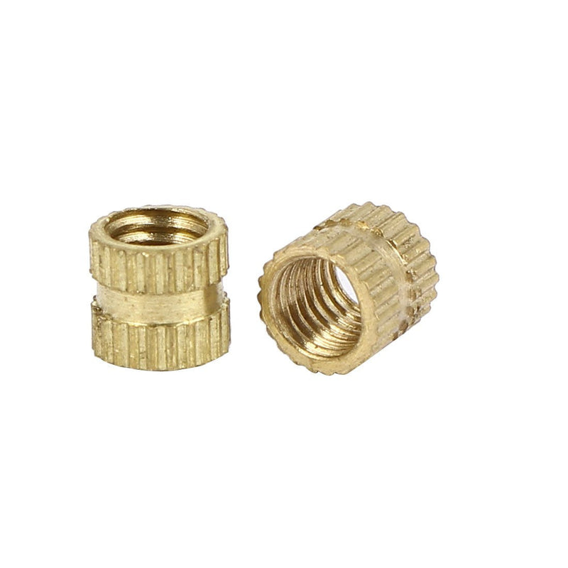  [AUSTRALIA] - uxcell Knurled Insert Nuts - 100Pcs M5 x 0.8mm Female Thread Brass Threaded Insert Embedment Nuts for 3D Printer